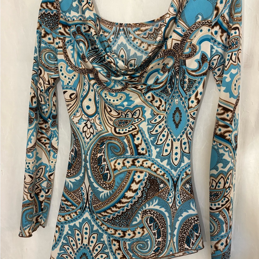 Maurices Blue and Brown Paisley Top - Picture 2 of 5